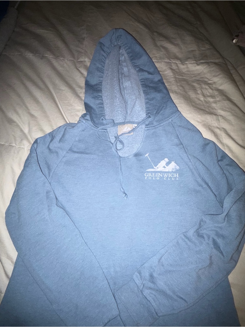 Vintage baby blue Greenwich Polo Club hoodie